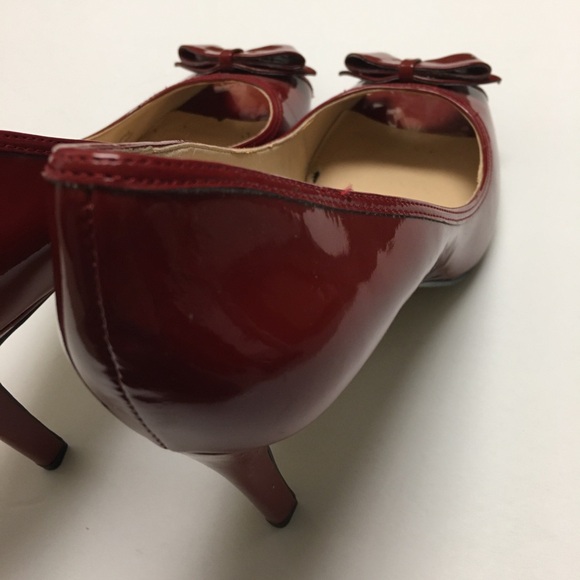 Enzo Angliolini Red Leather Peep Toe Pumps Heels Size 10.5 - Picture 7 of 12